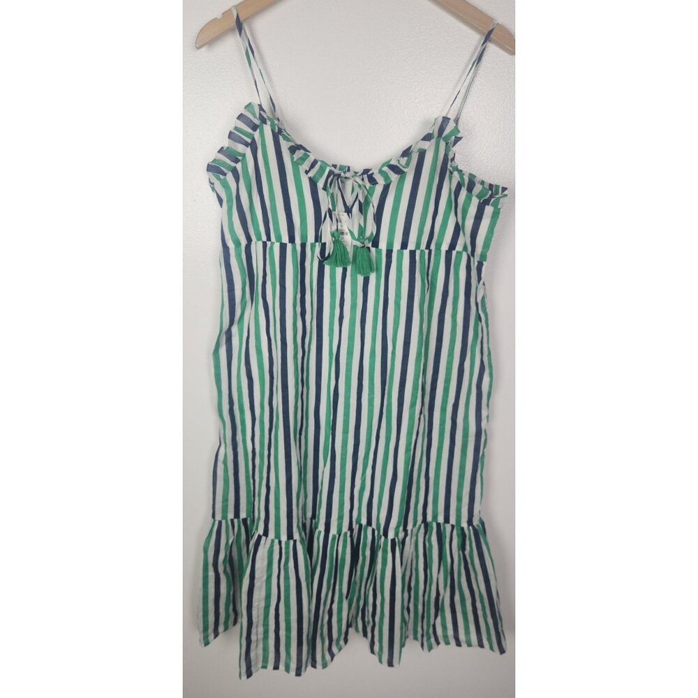 J. Crew Women's Sz. M Re Imagined Stipe Midi Length Tank Dress NWT